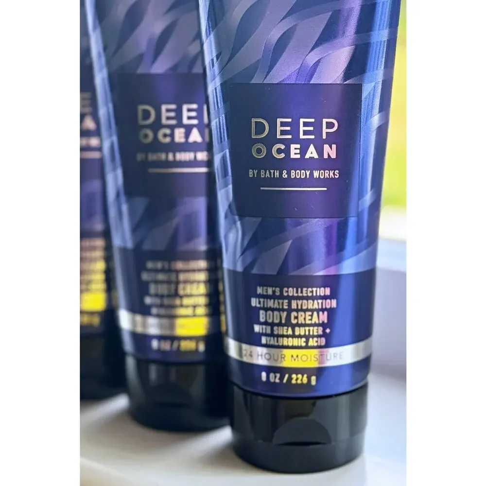 Bath & Body Works Deep Ocean Men's Collection Ultimate Hydration Body Cream x3